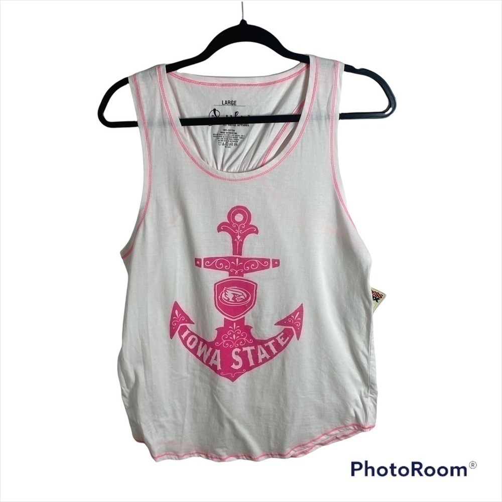 Iowa State Tank Top White Pink NWT Large Women’s NCAA